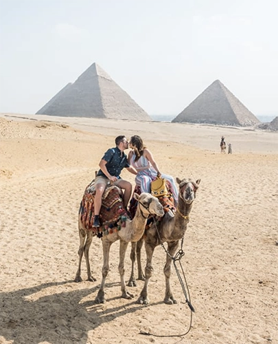 camel riding in Cairo